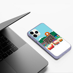 Чехол iPhone 11 Pro матовый Южный Парк, цвет: 3D-светло-сиреневый — фото 2