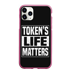 Чехол iPhone 11 Pro матовый TOKENS LIFE MATTERS, цвет: 3D-малиновый