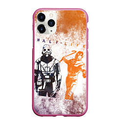 Чехол iPhone 11 Pro матовый Half life attack, цвет: 3D-малиновый