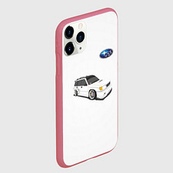 Чехол iPhone 11 Pro матовый SUBARU, цвет: 3D-малиновый — фото 2