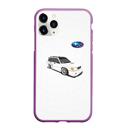 Чехол iPhone 11 Pro матовый SUBARU, цвет: 3D-фиолетовый