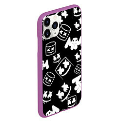 Чехол iPhone 11 Pro матовый Marshmello ЧБ, цвет: 3D-фиолетовый — фото 2