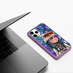 Чехол iPhone 11 Pro матовый BILLIE EILISH, цвет: 3D-фиолетовый — фото 2