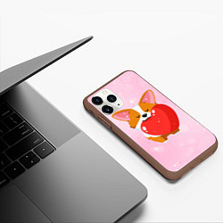 Чехол iPhone 11 Pro матовый Милый корги, цвет: 3D-коричневый — фото 2