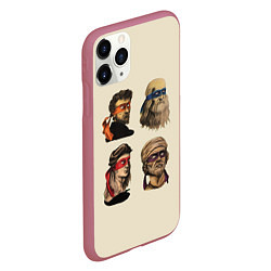 Чехол iPhone 11 Pro матовый Настоящие Черепашки, цвет: 3D-малиновый — фото 2