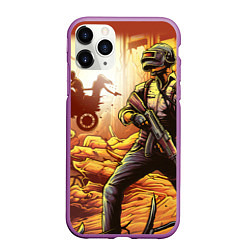 Чехол iPhone 11 Pro матовый PUBG спина, цвет: 3D-фиолетовый