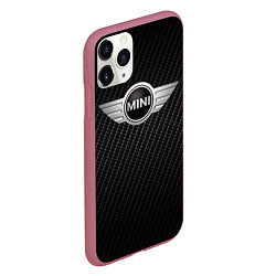 Чехол iPhone 11 Pro матовый MINI COOPER CARBON, цвет: 3D-малиновый — фото 2