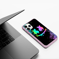 Чехол iPhone 11 Pro матовый Marshmello, цвет: 3D-розовый — фото 2