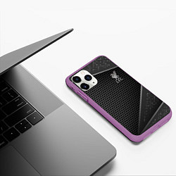 Чехол iPhone 11 Pro матовый Liverpool FC, цвет: 3D-фиолетовый — фото 2