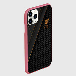 Чехол iPhone 11 Pro матовый Liverpool FC, цвет: 3D-малиновый — фото 2