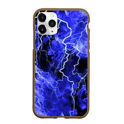 Чехол iPhone 11 Pro матовый МОЛНИЯ BLUE, цвет: 3D-коричневый