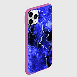 Чехол iPhone 11 Pro матовый МОЛНИЯ BLUE, цвет: 3D-фиолетовый — фото 2