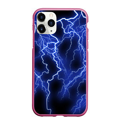 Чехол iPhone 11 Pro матовый МОЛНИЯ NEON, цвет: 3D-малиновый