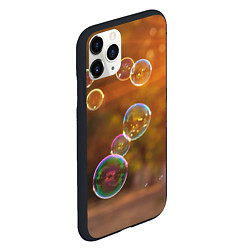 Чехол iPhone 11 Pro матовый Мыльные пузыри, цвет: 3D-черный — фото 2