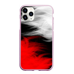 Чехол iPhone 11 Pro матовый ПЕРЬЯ, цвет: 3D-розовый