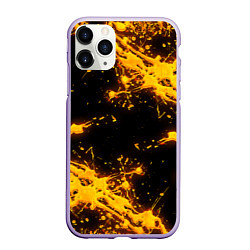 Чехол iPhone 11 Pro матовый БРЫЗГИ КРАСКИ NEON