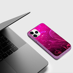 Чехол iPhone 11 Pro матовый РОЗОВЫЙ КОСМОС, цвет: 3D-фиолетовый — фото 2