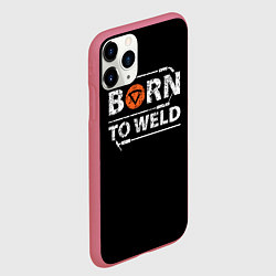 Чехол iPhone 11 Pro матовый Рожден для сварки, цвет: 3D-малиновый — фото 2
