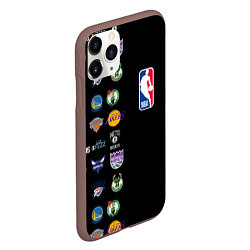 Чехол iPhone 11 Pro матовый NBA Team Logos 2, цвет: 3D-коричневый — фото 2