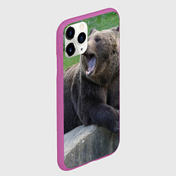 Чехол iPhone 11 Pro матовый Медведь, цвет: 3D-фиолетовый — фото 2