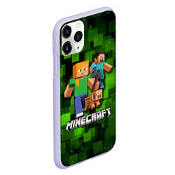 Чехол iPhone 11 Pro матовый Minecraft Майнкрафт, цвет: 3D-светло-сиреневый — фото 2
