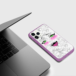 Чехол iPhone 11 Pro матовый Ахегао, цвет: 3D-фиолетовый — фото 2