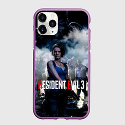 Чехол iPhone 11 Pro матовый RESIDENT EVIL 3, цвет: 3D-фиолетовый
