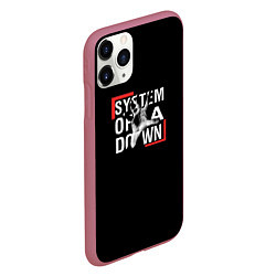 Чехол iPhone 11 Pro матовый System of a Down, цвет: 3D-малиновый — фото 2