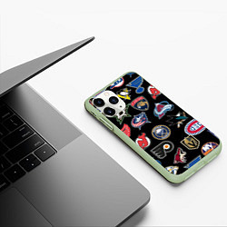 Чехол iPhone 11 Pro матовый NBA PATTERN, цвет: 3D-салатовый — фото 2