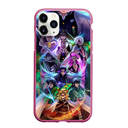 Чехол iPhone 11 Pro матовый KIMETSU NO YAIBA, цвет: 3D-малиновый