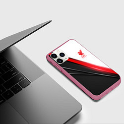 Чехол iPhone 11 Pro матовый Liverpool F C, цвет: 3D-малиновый — фото 2