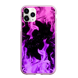 Чехол iPhone 11 Pro матовый ЦВЕТНОЙ ОГОНЬ, цвет: 3D-розовый