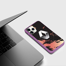 Чехол iPhone 11 Pro матовый Renault спина, цвет: 3D-фиолетовый — фото 2