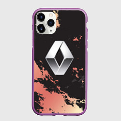 Чехол iPhone 11 Pro матовый Renault спина, цвет: 3D-фиолетовый