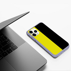 Чехол iPhone 11 Pro матовый BLACK YELLOW, цвет: 3D-светло-сиреневый — фото 2