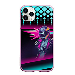 Чехол iPhone 11 Pro матовый НЕОНОВЫЙ ГОНЩИК, цвет: 3D-розовый