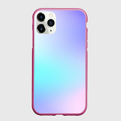 Чехол iPhone 11 Pro матовый Небесно голубой градиентный, цвет: 3D-малиновый