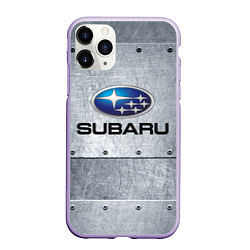 Чехол iPhone 11 Pro матовый SUBARU, цвет: 3D-светло-сиреневый