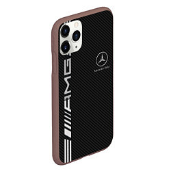 Чехол iPhone 11 Pro матовый Mercedes Carbon, цвет: 3D-коричневый — фото 2