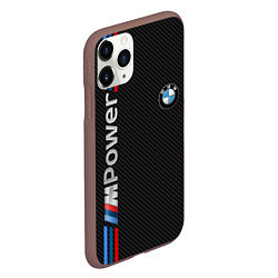 Чехол iPhone 11 Pro матовый BMW POWER CARBON, цвет: 3D-коричневый — фото 2