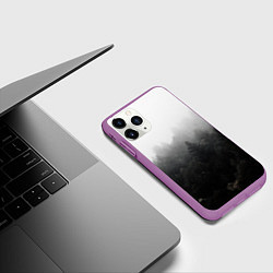 Чехол iPhone 11 Pro матовый Лес, цвет: 3D-фиолетовый — фото 2