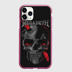 Чехол iPhone 11 Pro матовый Megadeth, цвет: 3D-малиновый