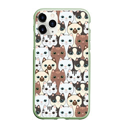 Чехол iPhone 11 Pro матовый Животные, цвет: 3D-салатовый