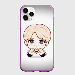 Чехол iPhone 11 Pro матовый BTS, цвет: 3D-фиолетовый