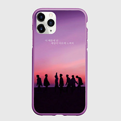 Чехол iPhone 11 Pro матовый BTS, цвет: 3D-фиолетовый