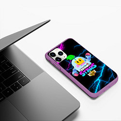 Чехол iPhone 11 Pro матовый BRAWL STARS SPROUT, цвет: 3D-фиолетовый — фото 2