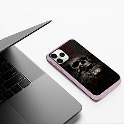 Чехол iPhone 11 Pro матовый ЧЕРЕП, цвет: 3D-розовый — фото 2