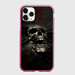 Чехол iPhone 11 Pro матовый ЧЕРЕП, цвет: 3D-малиновый