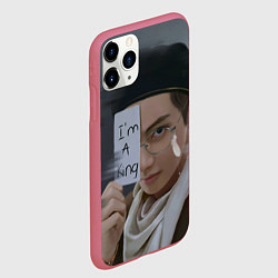 Чехол iPhone 11 Pro матовый BTS, цвет: 3D-малиновый — фото 2