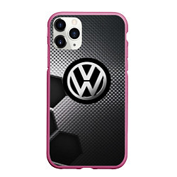 Чехол iPhone 11 Pro матовый VOLKSWAGEN, цвет: 3D-малиновый